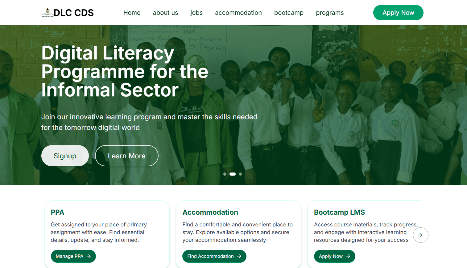Screenshot from Digital Literacy Champions Site